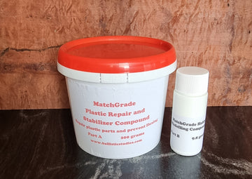Ballistic Studies laboratories, MatchGrade, epoxy repait kit, stock compound and synthetic stock stabilizer. Designed Accuracy, winning performance, marine, timber, stone, steel repairs