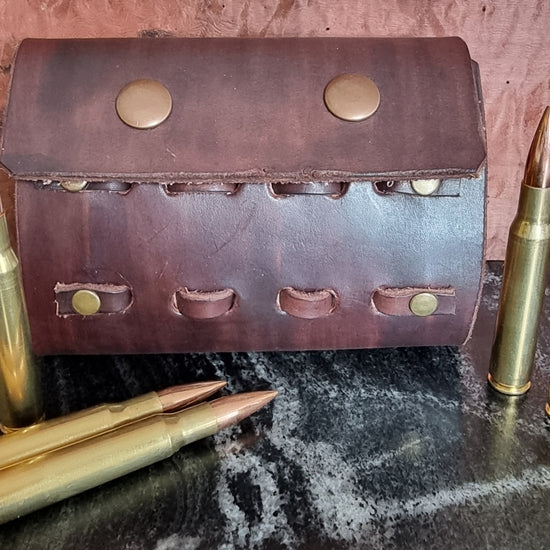Leather Pouch, Ammo, Genuine Leather, Hand-made