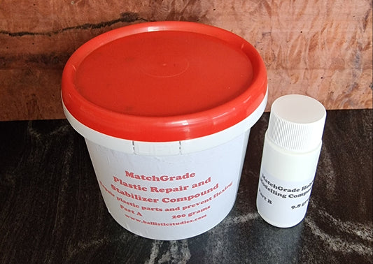 Ballistic Studies laboratories, MatchGrade, epoxy repait kit, stock compound and synthetic stock stabilizer. Designed Accuracy, winning performance, marine, timber, stone, steel repairs