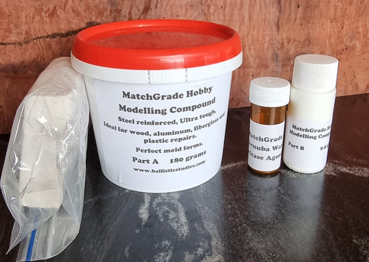 Ballistic Studies laboratories, MatchGrade, epoxy repait kit, stock compound and synthetic stock stabilizer. Designed Accuracy, winning performance, marine, timber, stone, steel repairs