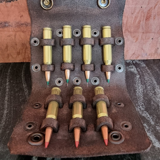 Leather Pouch, Ammo, Genuine Leather, Hand-made