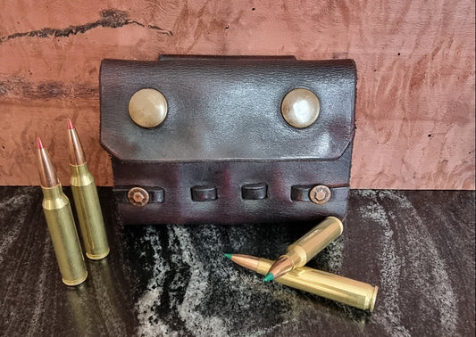 Leather Pouch, Ammo, Genuine Leather, Hand-made